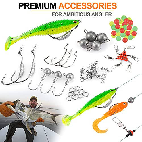 PLUSINNO Fishing Lures Baits Tackle Including Crankbaits, Spinnerbaits, Plastic Worms, Jigs, Topwater Lures, Tackle Box and More Fishing Gear Lures Kit Set, 102/302Pcs Fishing Lure Tackle - 2