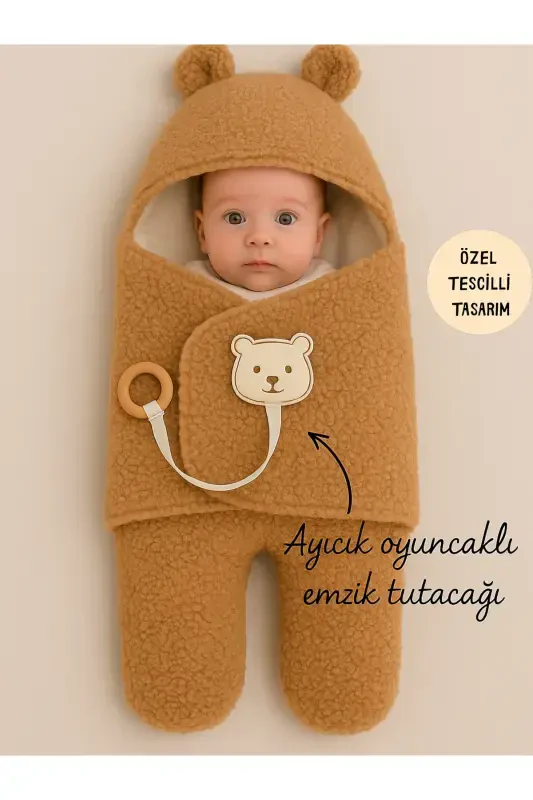 Plyush bola uchun tashqi kunda, o'yinchoqli uxlash kostyumi, tug'ruqxonadan chiqish sovg'asi o'rash adyol - TOMUYCUK