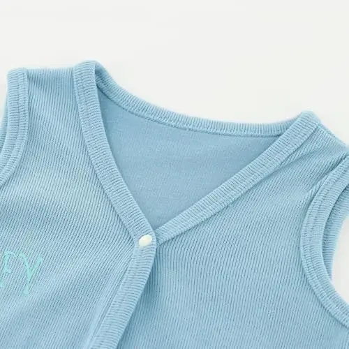 POBIDOBY Baby Vest for Girls & Boys, Purcotton Toddler Reversible Vest for Spring & Autumn - 2
