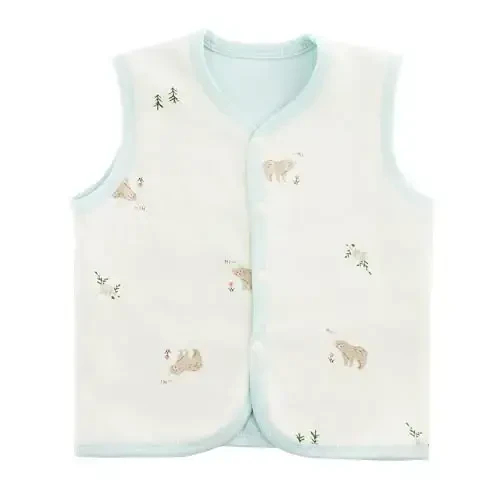 POBIDOBY Baby Vest for Girls & Boys, Purcotton Toddler Reversible Vest for Spring & Autumn - 2