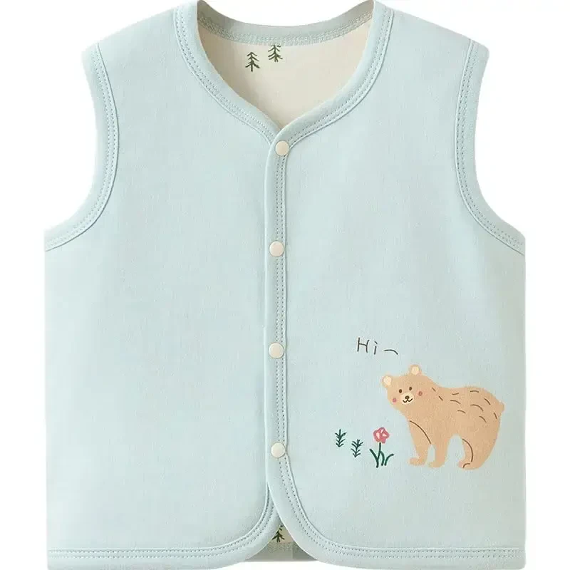 POBIDOBY Baby Vest for Girls & Boys, Purcotton Toddler Reversible Vest for Spring & Autumn - 6