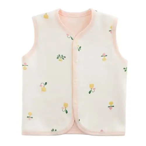 POBIDOBY Baby Vest for Girls & Boys, Purcotton Toddler Reversible Vest for Spring & Autumn - 2