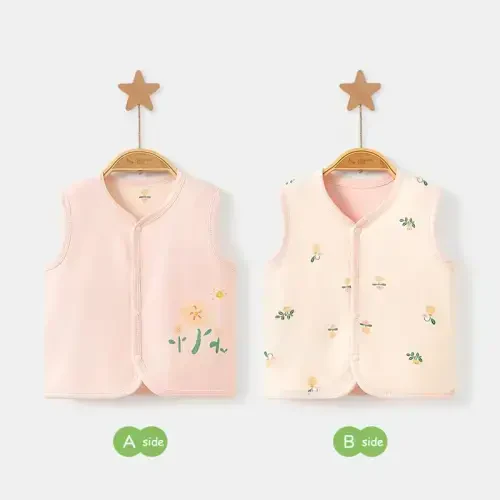 POBIDOBY Baby Vest for Girls & Boys, Purcotton Toddler Reversible Vest for Spring & Autumn - 3