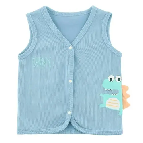 POBIDOBY Baby Vest for Girls & Boys, Purcotton Toddler Reversible Vest for Spring & Autumn 