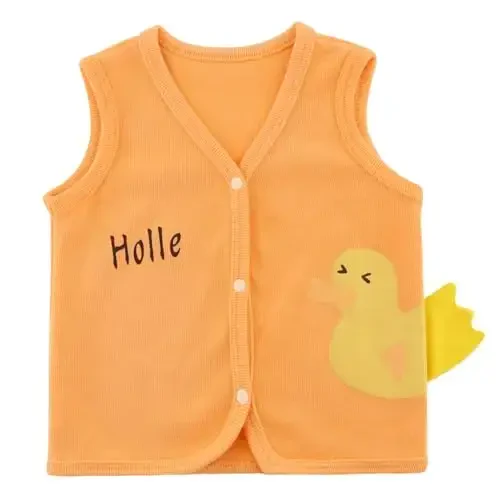 POBIDOBY Baby Vest for Girls & Boys, Purcotton Toddler Reversible Vest for Spring & Autumn - 1