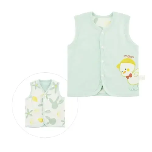 POBIDOBY Baby Vest for Girls & Boys, Purcotton Toddler Reversible Vest for Spring & Autumn - 3