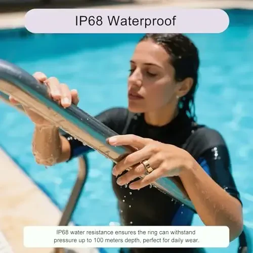 POBOVi Smart Ring ayollar va erkaklar uchun - Uyqu/Fitnes/Stress/Yurak urishi kuzatuvchisi - Hayz yozuvlari - 7 kun batareya quvvati - Simsiz zaryadlash - APP obunasi yo'q - iOS va Android mos (Qora, 7-o'lcham) - POBOVI (1)