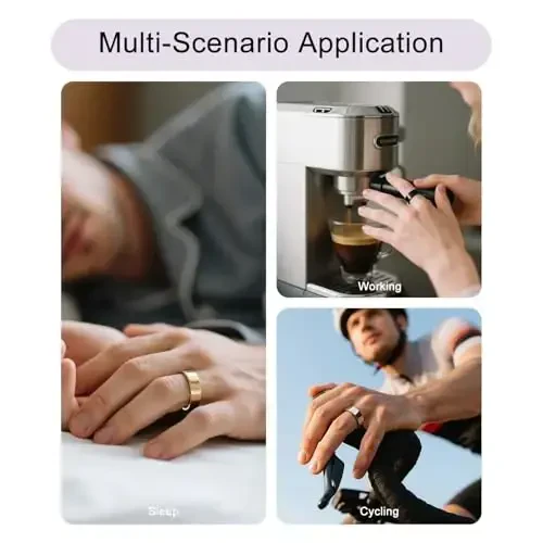 POBOVi Smart Ring for Women Men- Sleep/Fitness/Stress/Heart Rate Tracker- Menstrual Records - 7 Days Battery Life - Wireless Charging - No APP Subscription - iOS & Android Compatible (Rosegold, 11) - 4