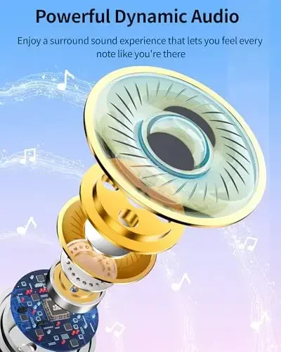 PocBuds Bluetooth Eshitish vositalari Simsiz quloqchinlar 80 soatlik ijro Simsiz zaryadlash qutisi Raqamli displey Sport quloqchinlari Quloq ilgagi bilan Chuqur bass IPX7 Suv o'tkazmaydigan Quloqchinlar Telefon noutbuki uchun pushti tilla - 6