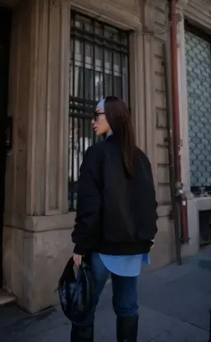 Pocket Bomber Jacket - Black - BÜYÜKBEDENIZ (1)