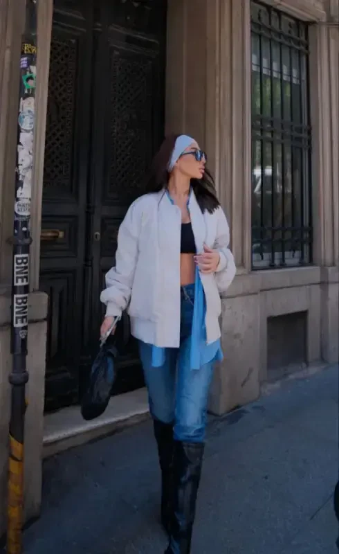 Pocket Bomber Jacket - White - 4