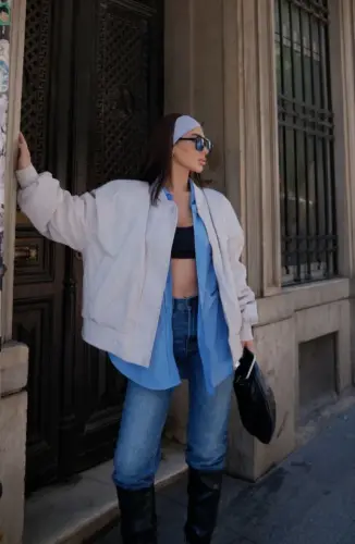 Pocket Bomber Jacket - White - 2