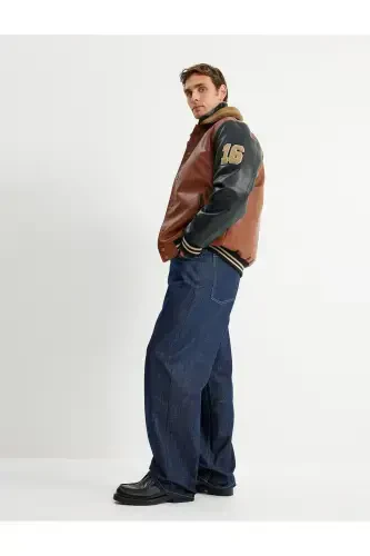 Pocket Detail Cotton Loose Super Baggy Jeans - 3