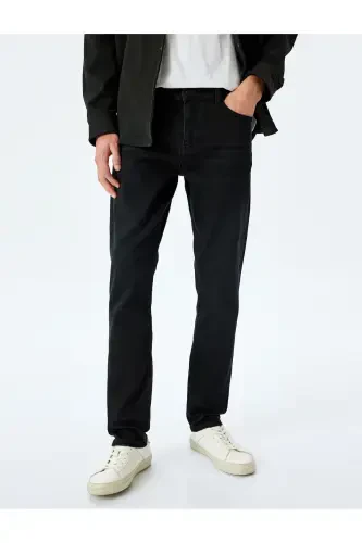 Pocket Detail Cotton Slim Fit Jeans - Brad - 3