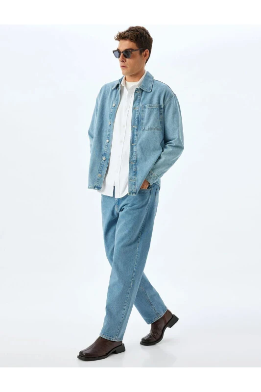 Pocket Detail Cotton Vintage Straight Jeans - KOTON