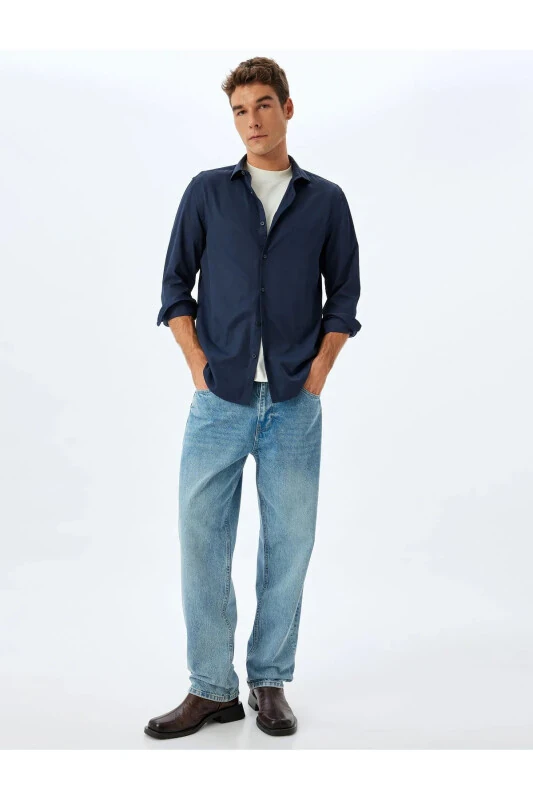 Pocket Detail Cotton Vintage Straight Jeans - KOTON