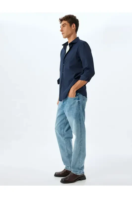 Pocket Detail Cotton Vintage Straight Jeans - 2