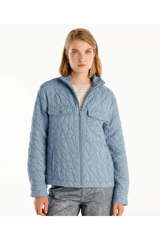 Pocket Detail Jacket-BLUE - 2