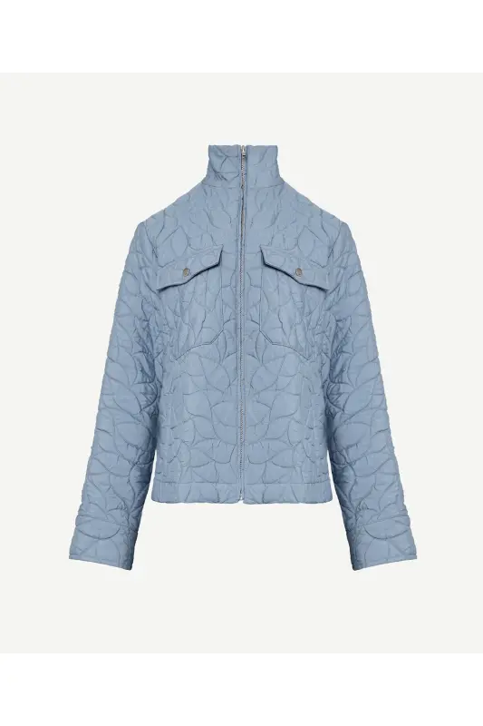 Pocket Detail Jacket-BLUE - 4