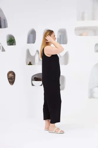 Pocket Detail Plus Size Jumpsuit Black - 6