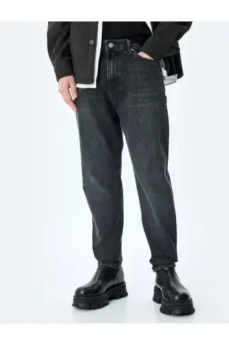 Pocket Normal Waist Loose Fit Jean Pants - Steve J - 3