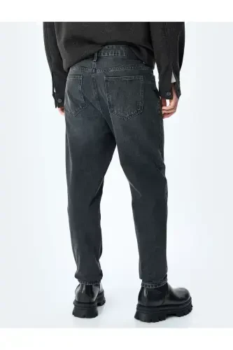 Pocket Normal Waist Loose Fit Jean Pants - Steve J - 4