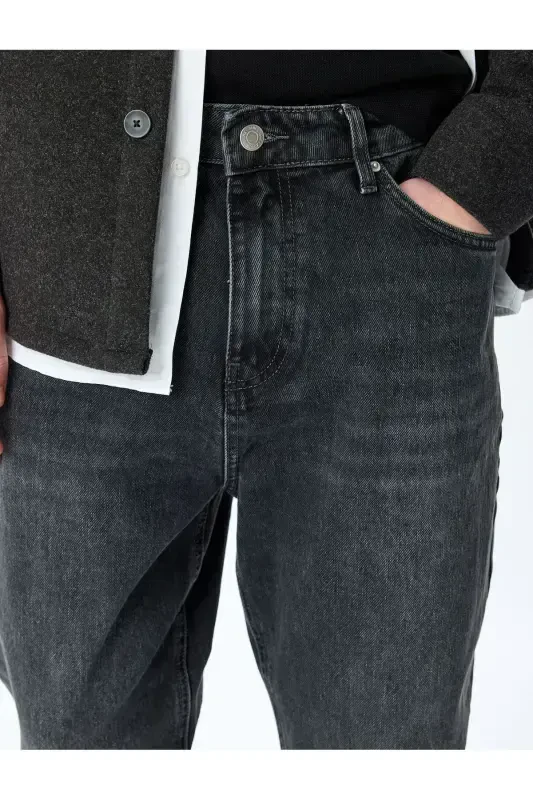 Pocket Normal Waist Loose Fit Jean Pants - Steve J - 5