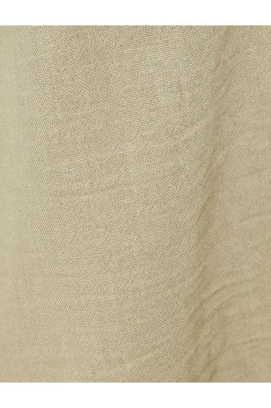 Pocket Shirt Short Sleeve Drop Shoulder Classic Collar-Khaki - 6