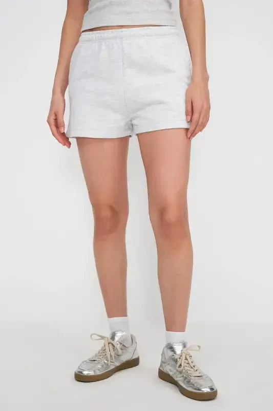 Pocket Waistband Shorts S1010-N12-Snow Melange - 2