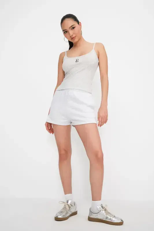 Pocket Waistband Shorts S1010-N12-Snow Melange - 4