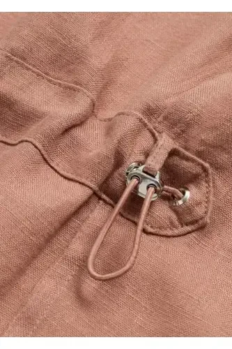 Pocketed 100% Linen Shirt Jacket - 1