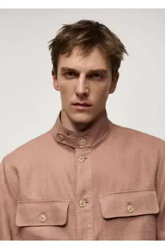 Pocketed 100% Linen Shirt Jacket - 4