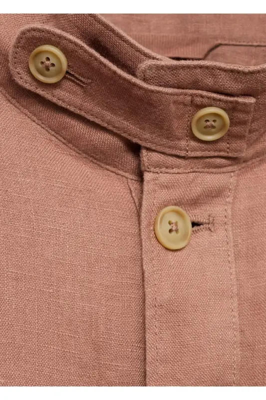 Pocketed 100% Linen Shirt Jacket - 3