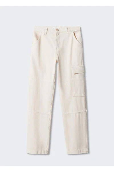 Pocketed Cargo Jeans Pants - 3