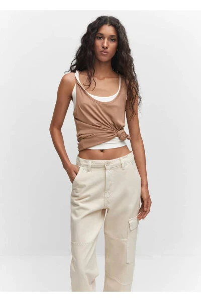 Pocketed Cargo Jeans Pants - 6