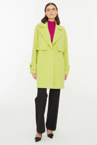 Pocketed Cocoon Form Stamped Coat - ADL (1)