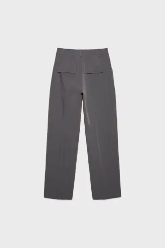 Pocketed fabric trousers-Dark grey - 6