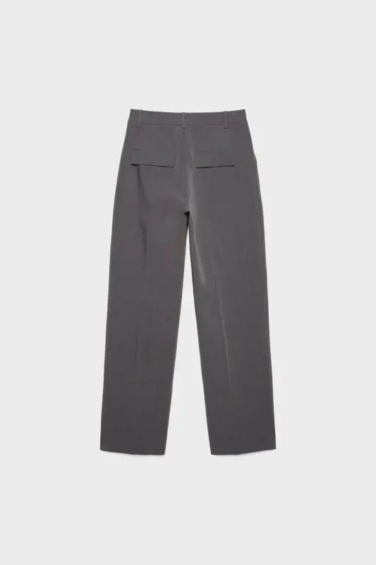 Pocketed fabric trousers-Dark grey - 6