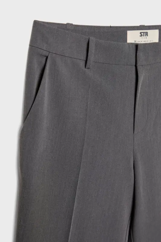 Pocketed fabric trousers-Dark grey - 7