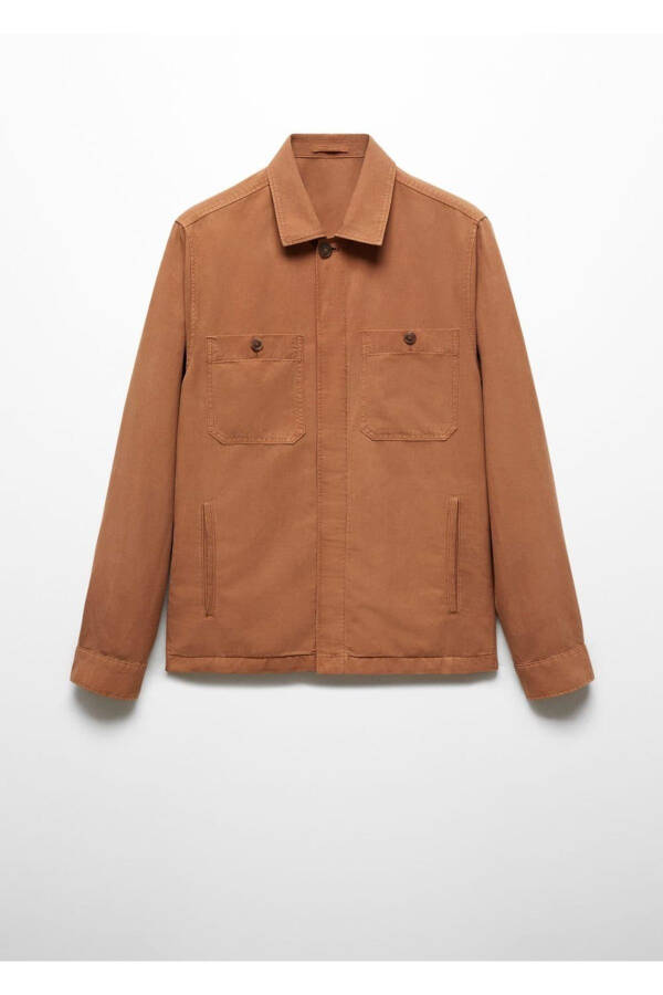 Pocketed Slim Fit Shirt Jacket - 3