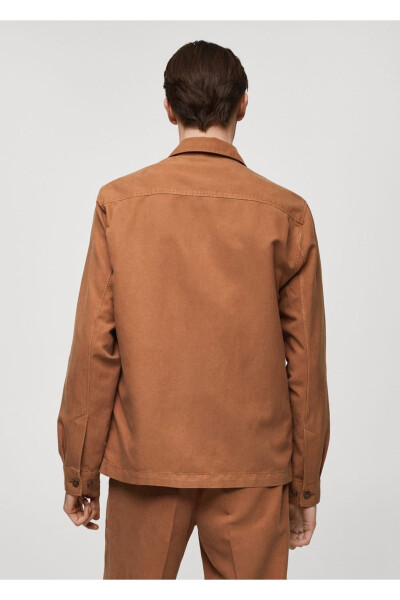 Pocketed Slim Fit Shirt Jacket - 4