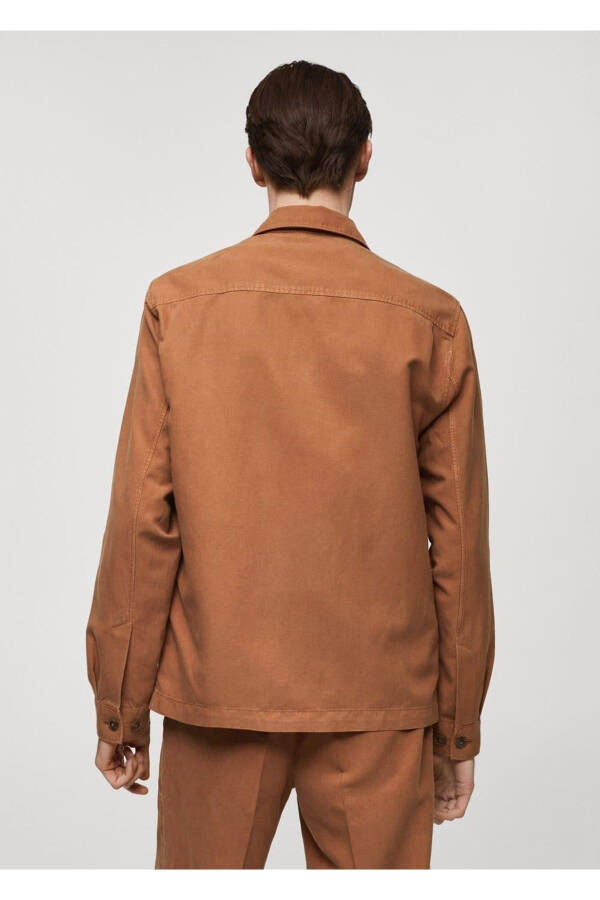 Pocketed Slim Fit Shirt Jacket - 4