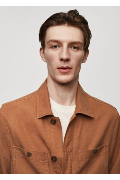 Pocketed Slim Fit Shirt Jacket - 7