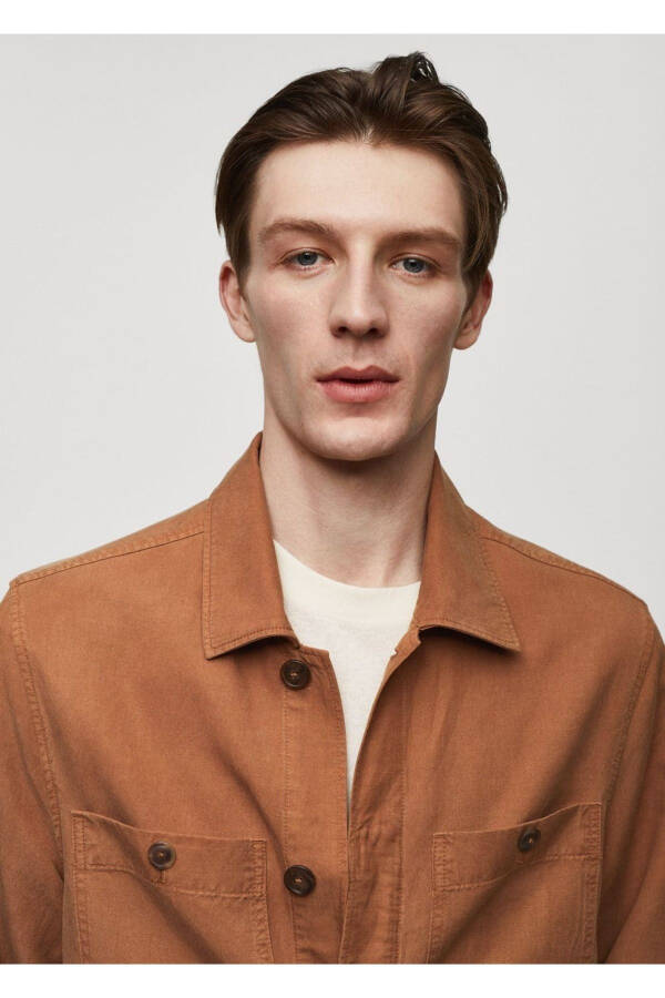 Pocketed Slim Fit Shirt Jacket - 7