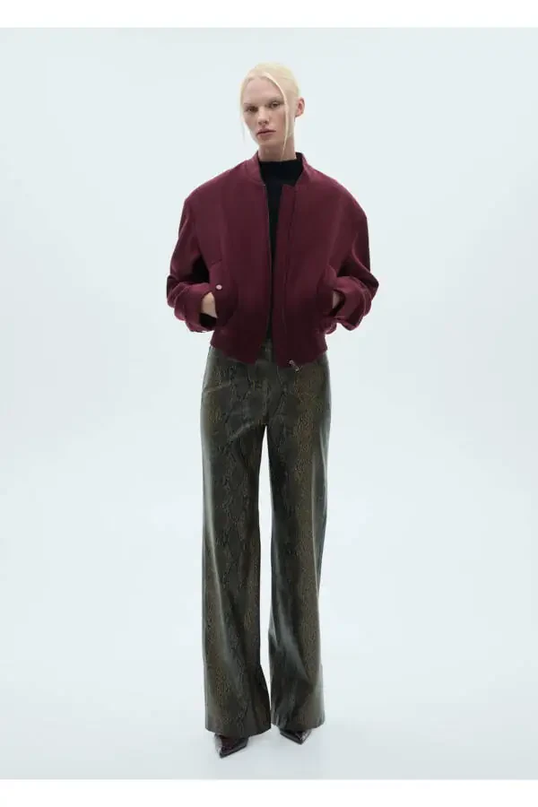 Pocketed Wool Bomber Jacket - 2