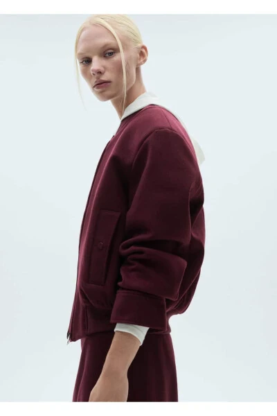 Pocketed Wool Bomber Jacket - 3