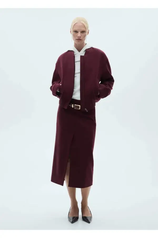 Pocketed Wool Bomber Jacket - 4