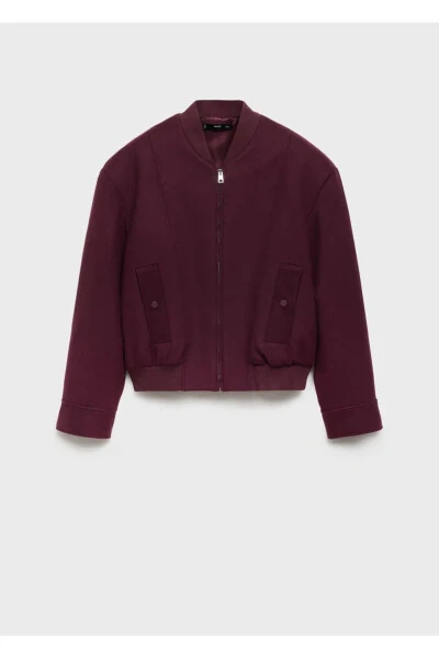 Pocketed Wool Bomber Jacket - 5