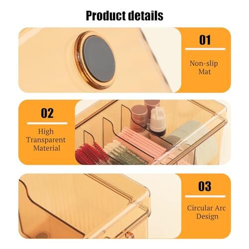 POCMKO Acrylic Eyelash Extension Organizer, Large Capacity Lash Supplies Storage Container Box, Makeup Cart With Lashes Extension Supplies - 4