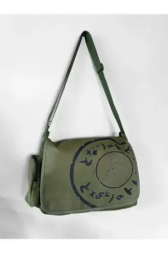 Почтальонская Сумка Унисекс Уличный Стиль-хаки - 3